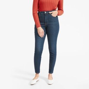Everlane Authentic Stretch High-Rise Skinny Dark Blue Wash 27 Tall
